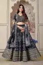 black lehnga-choli with varli printing with kali embellishment on mirror work and gota Pati