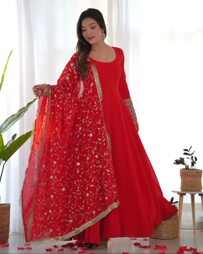 Ruby Red Anarkali