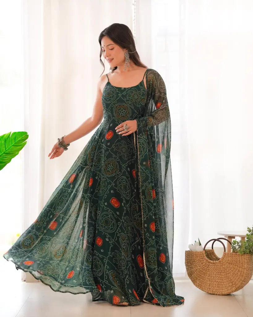 Bandhni Emerald Anarkali